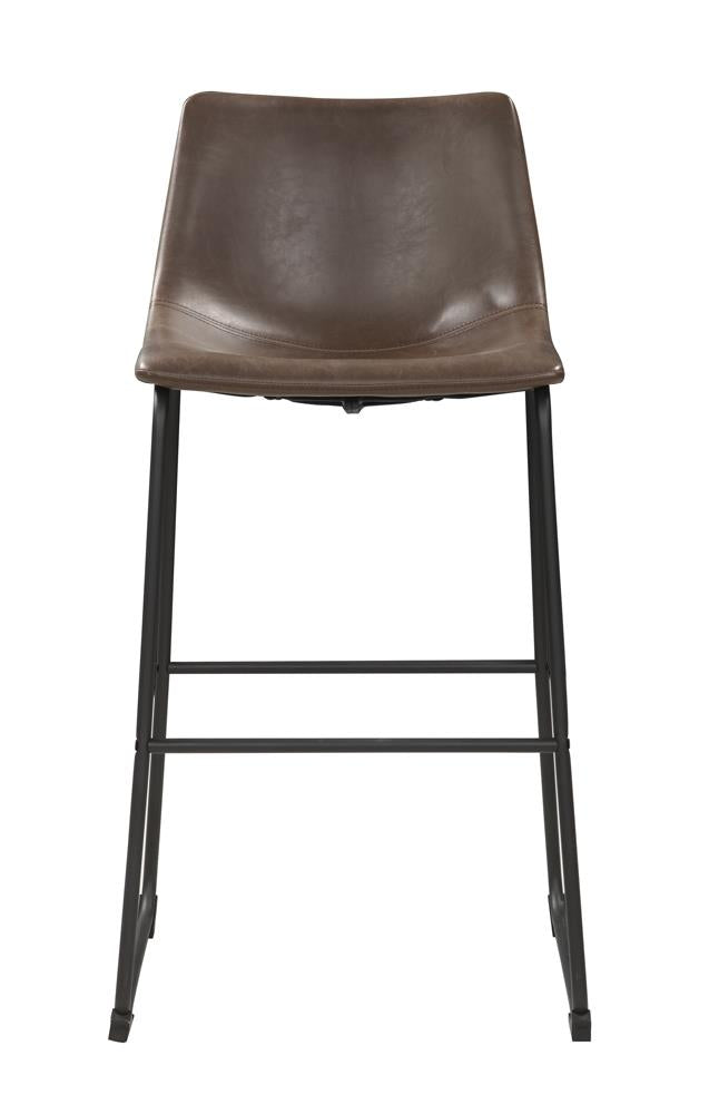 Michelle Armless Bar Stools Two-tone Brown and Black (Set of 2)