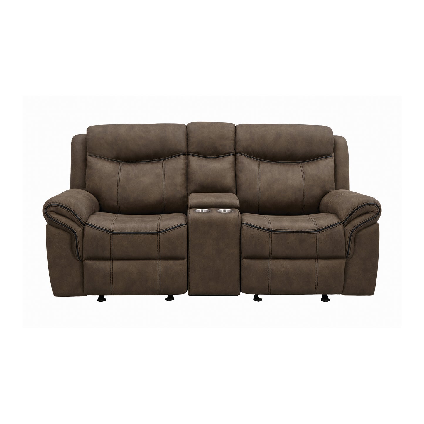 Sawyer Glider Loveseat with Console Macchiato
