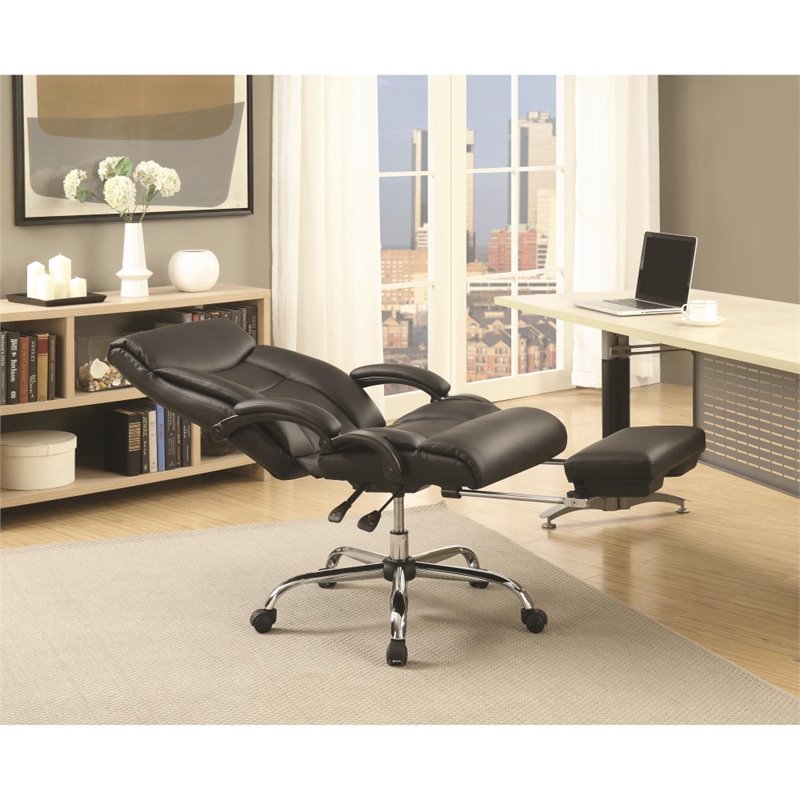 Adjustable Height Office Chair Black and Chrome