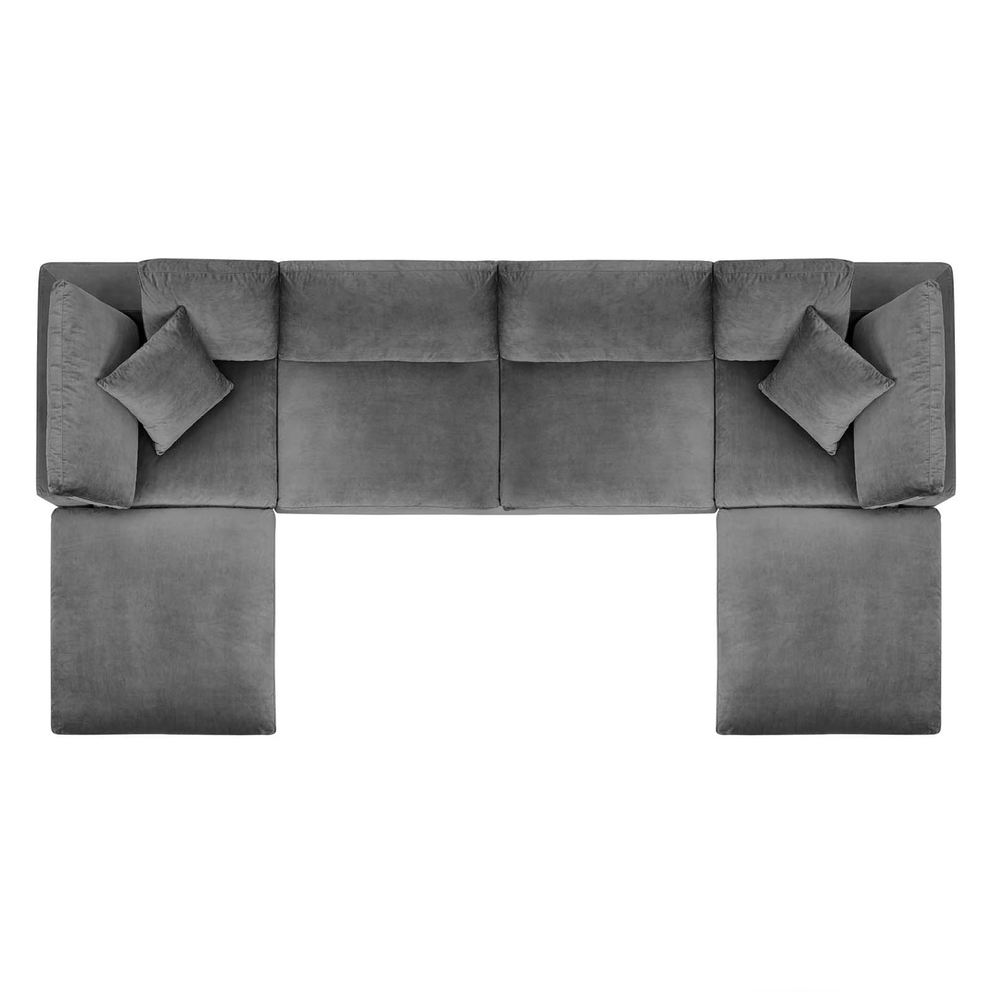 Commix Down Filled Overstuffed Performance Velvet 6-Piece Sectional Sofa