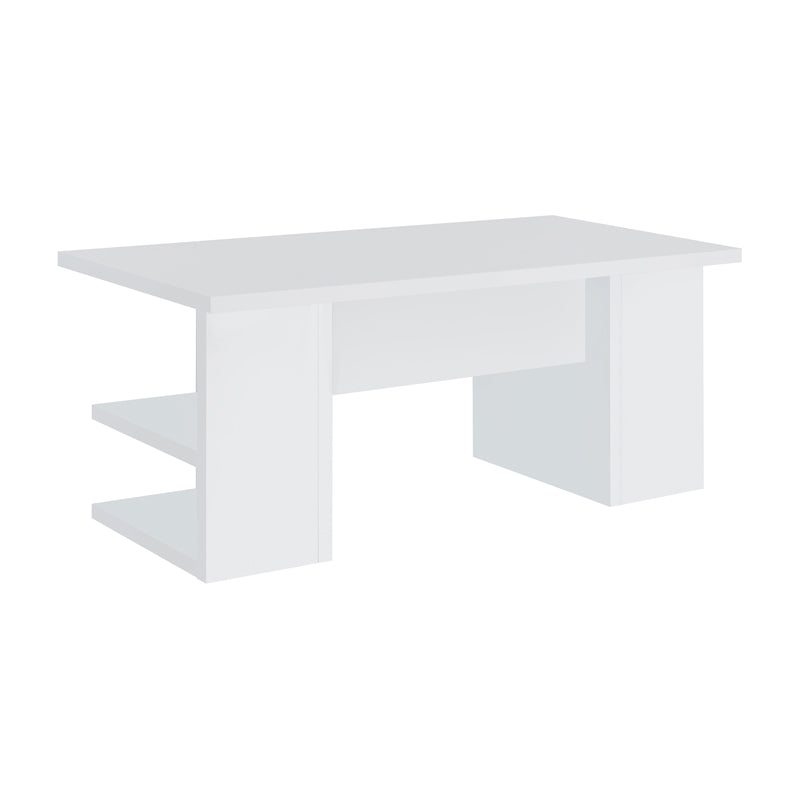 Alice Writing Desk White with Open Shelves