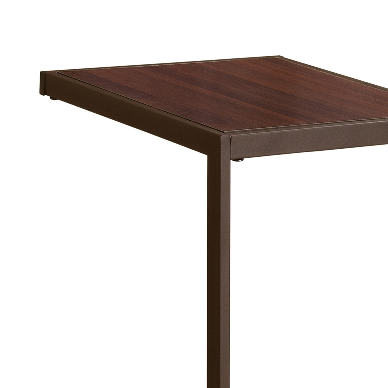 Rectangular Accent Table with Bottom Shelf Brown