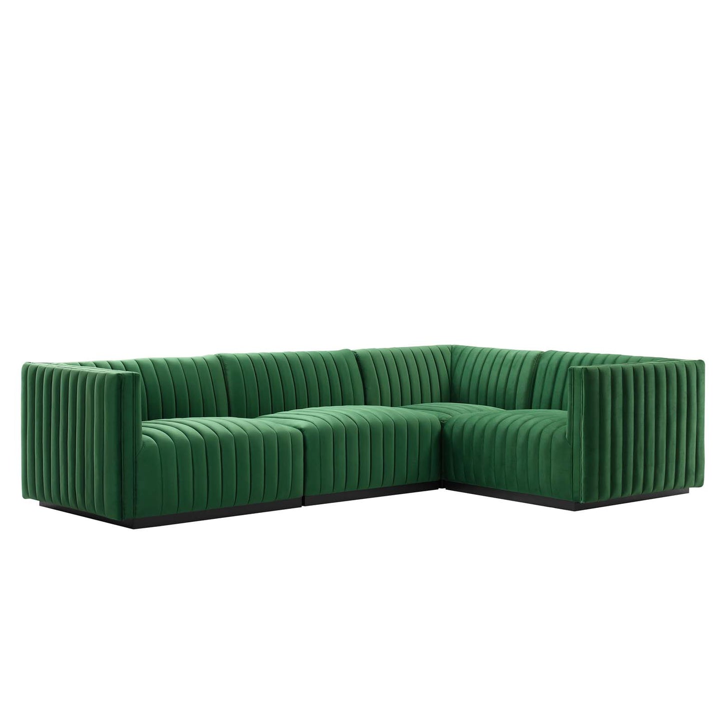 Conjure Channel Tufted Performance Velvet 4-Piece Sectional
