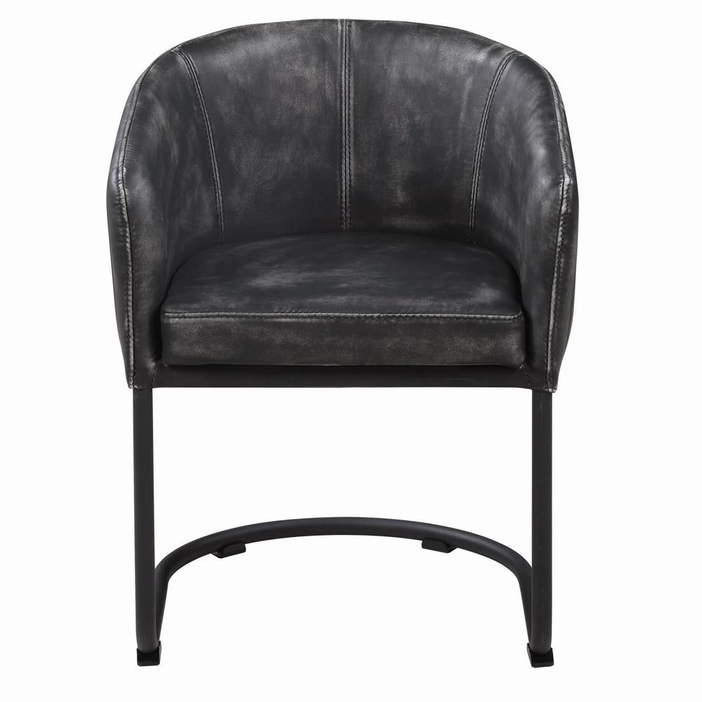 Banner Upholstered Dining Chair Anthracite and Matte Black