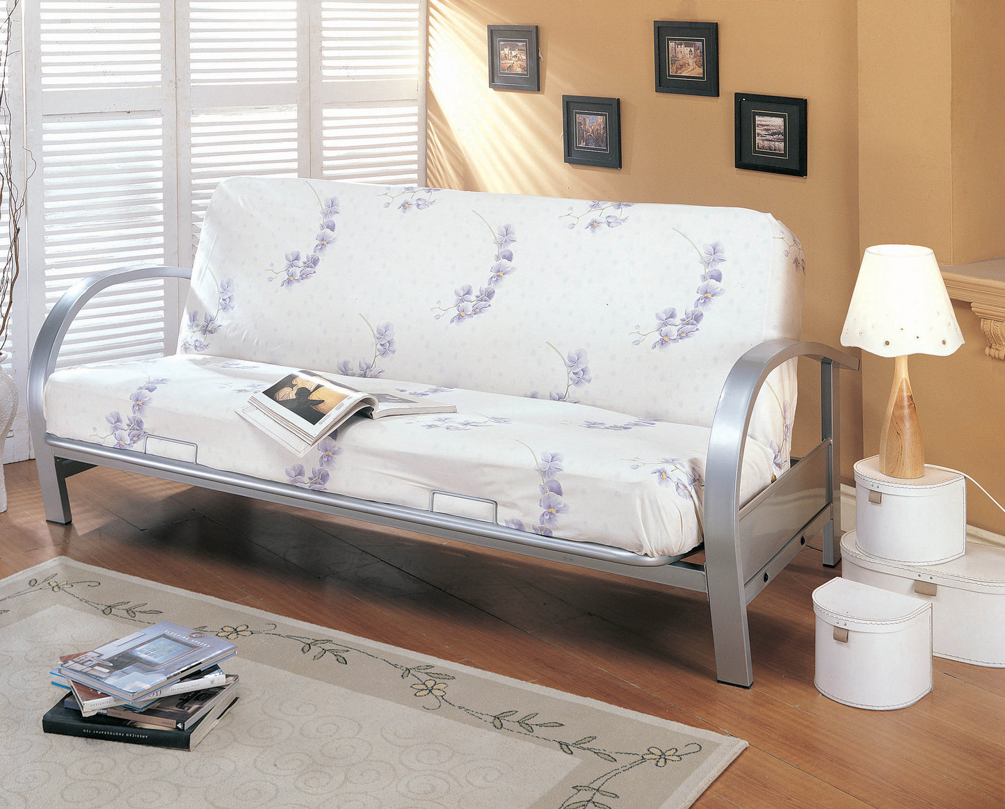Metal Futon Frame Silver
