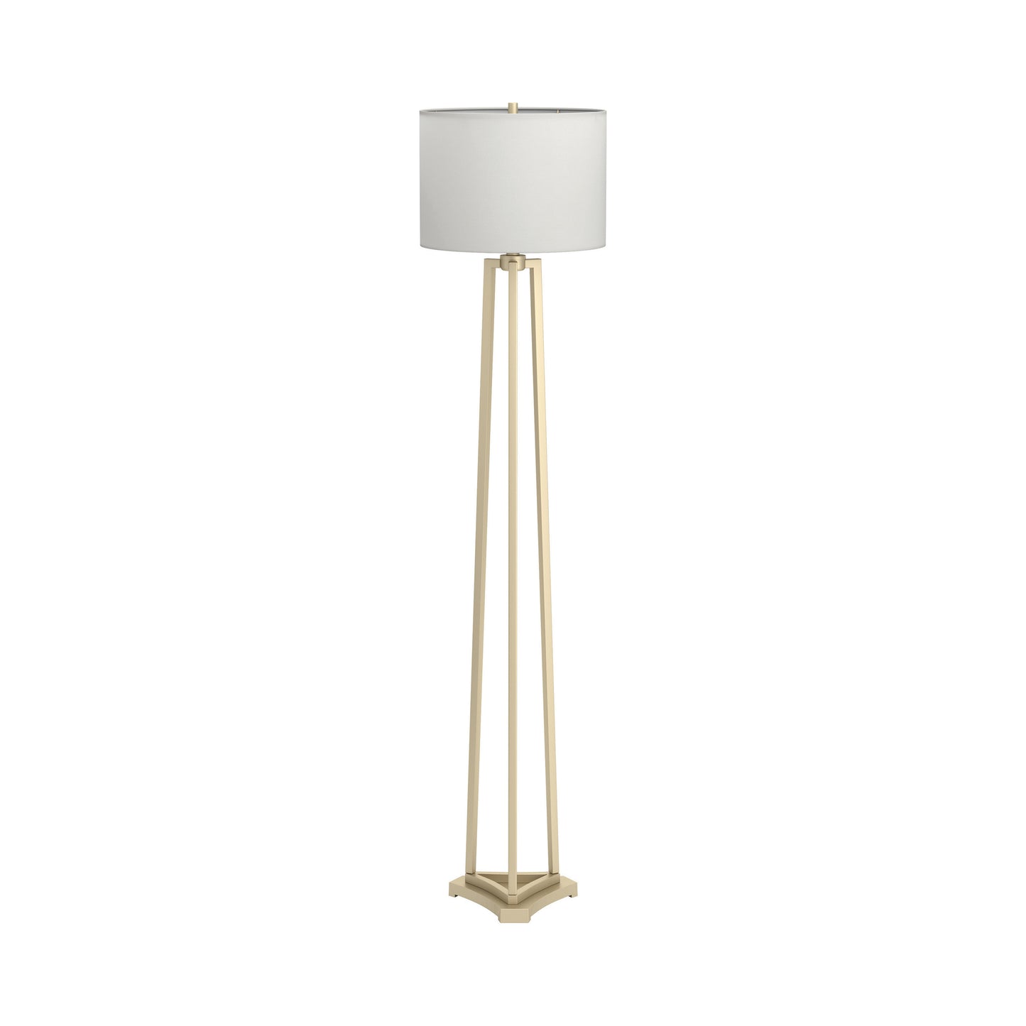 Drum Shade Floor Lamp White and Gold