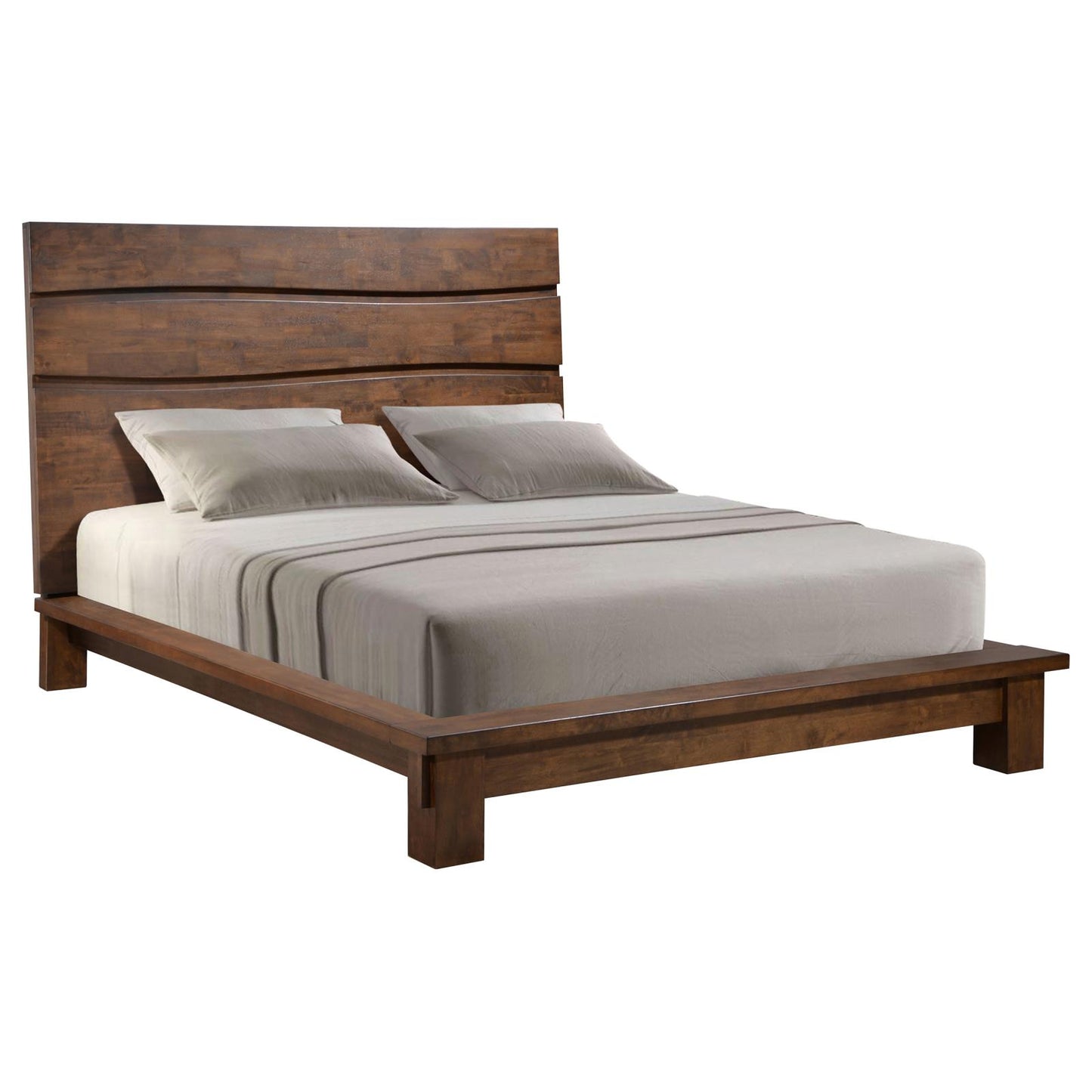 Genevieve Eastern King Platform Bed Dark Brown