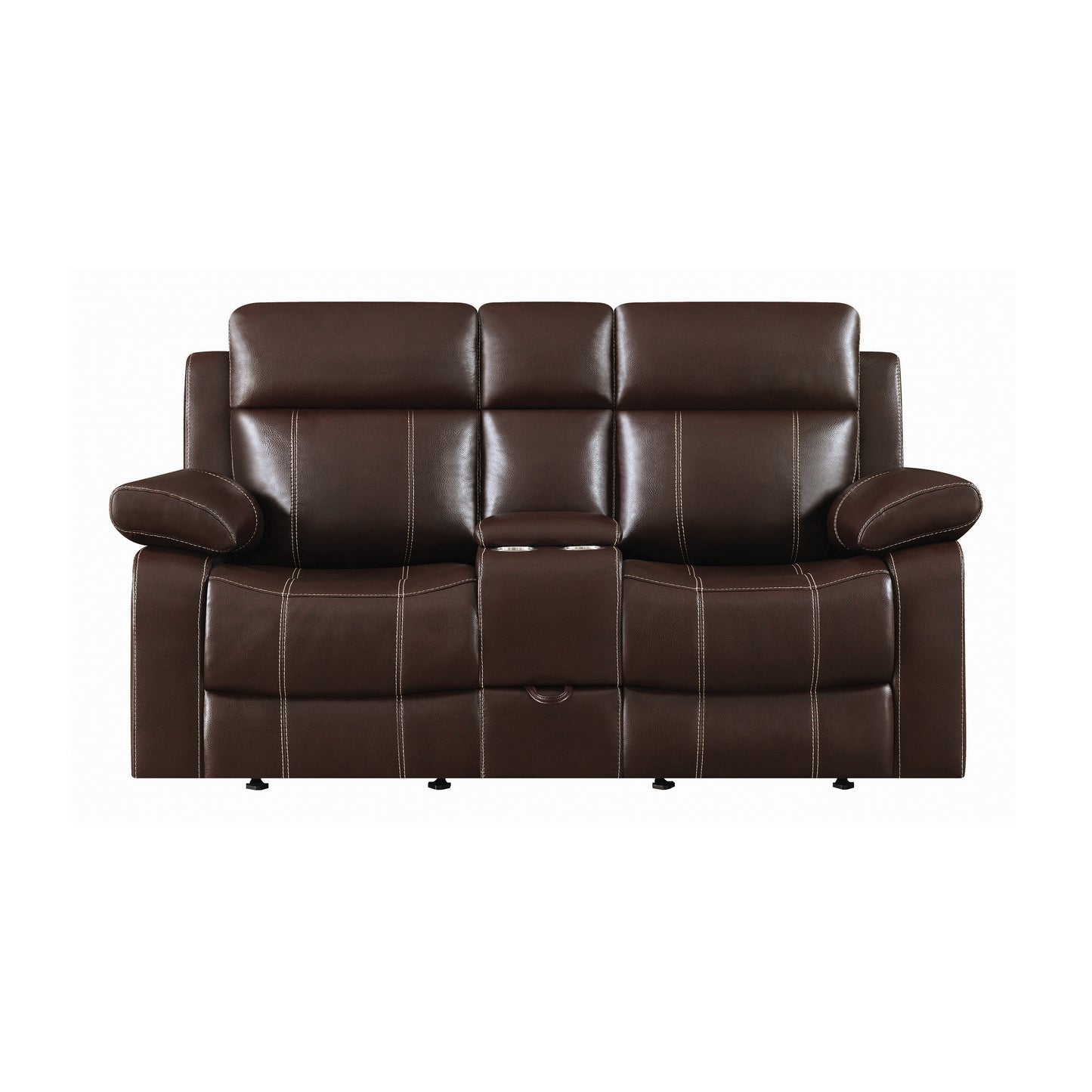 Myleene Glider Loveseat with Console Chestnut