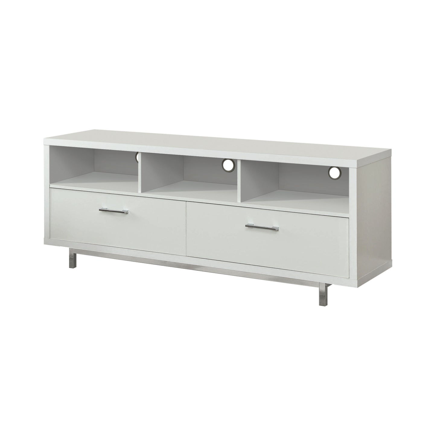 2-drawer Rectangular TV Console White