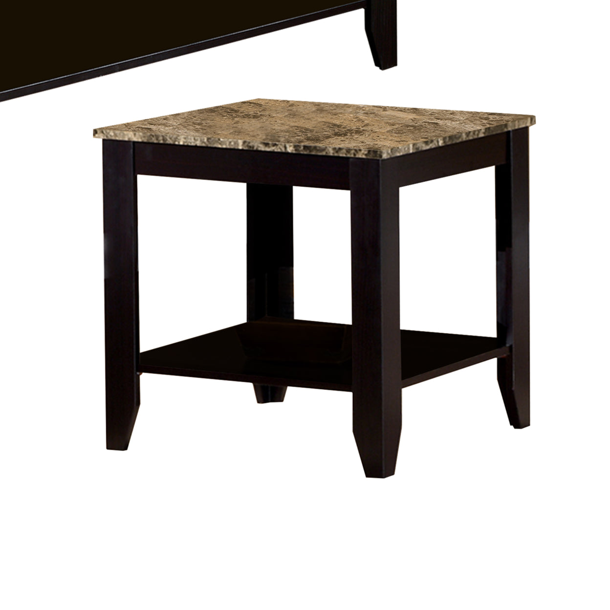 3-piece Occasional Table Set with Shelf Cappuccino