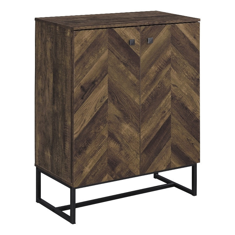 2-door Accent Cabinet Rustic Oak and Gunmetal