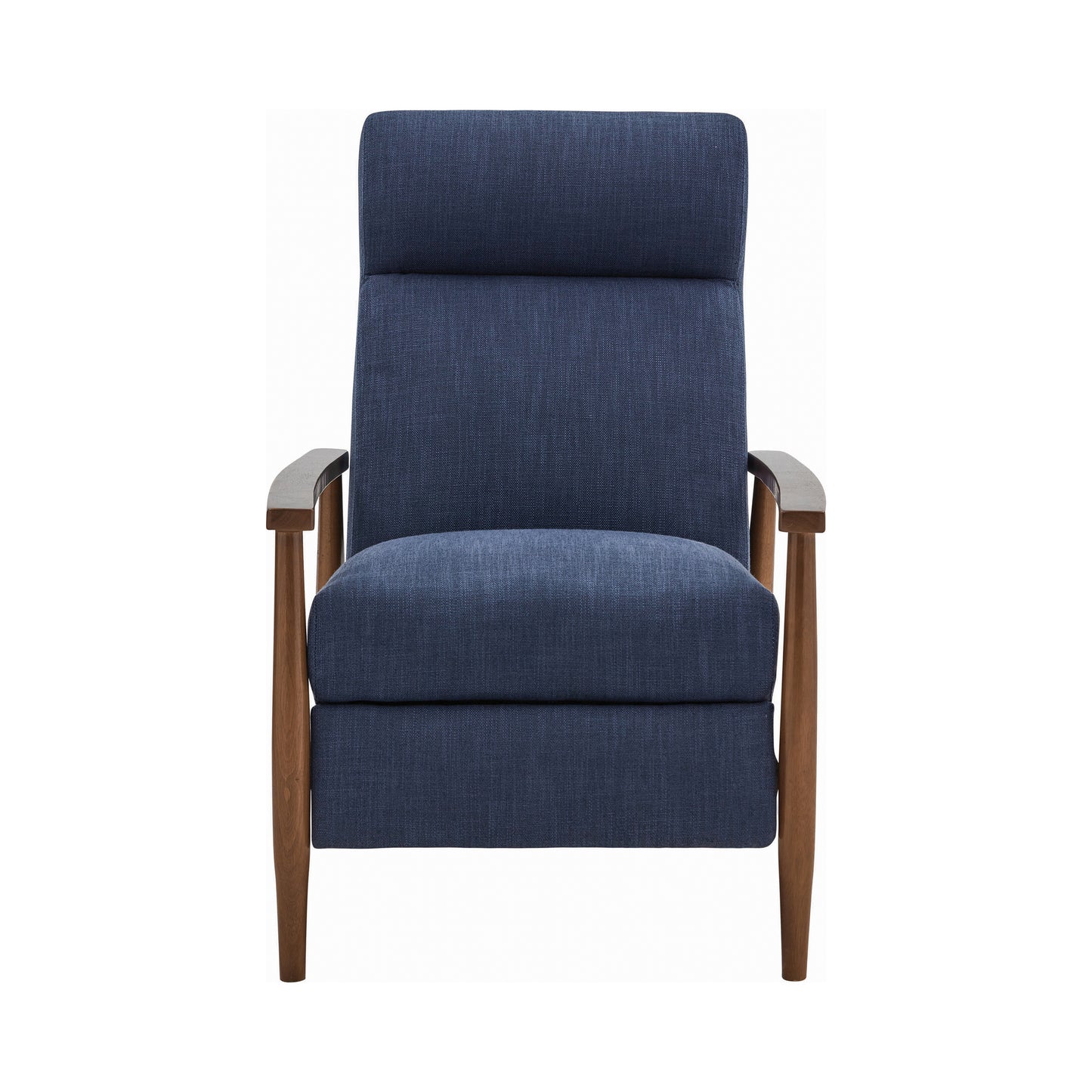 Upholstered Push-Back Recliner Navy Blue