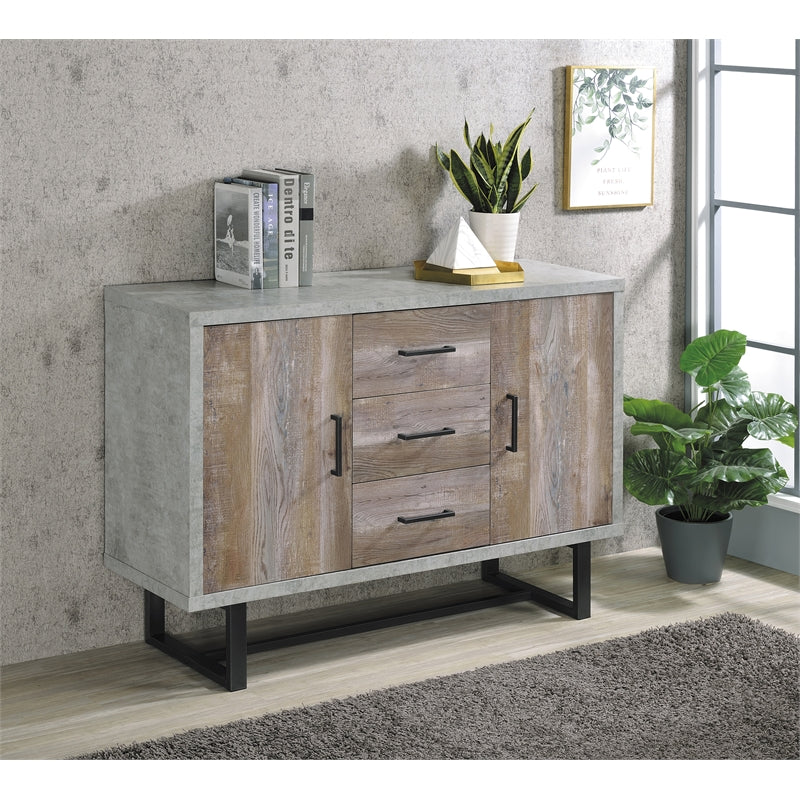 3-drawer Accent Cabinet Weathered Oak and Cement