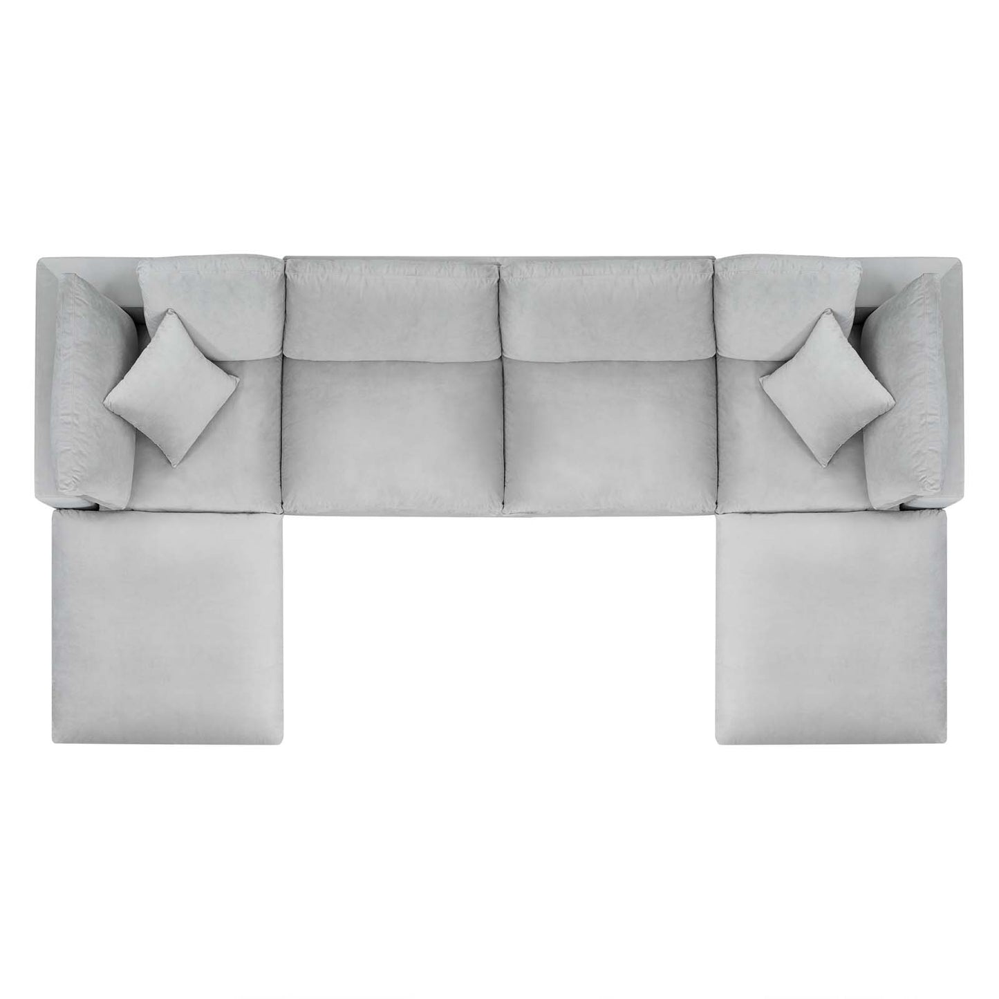 Commix Down Filled Overstuffed Performance Velvet 6-Piece Sectional Sofa