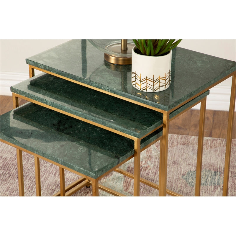 3-piece Nesting Table with Marble Top