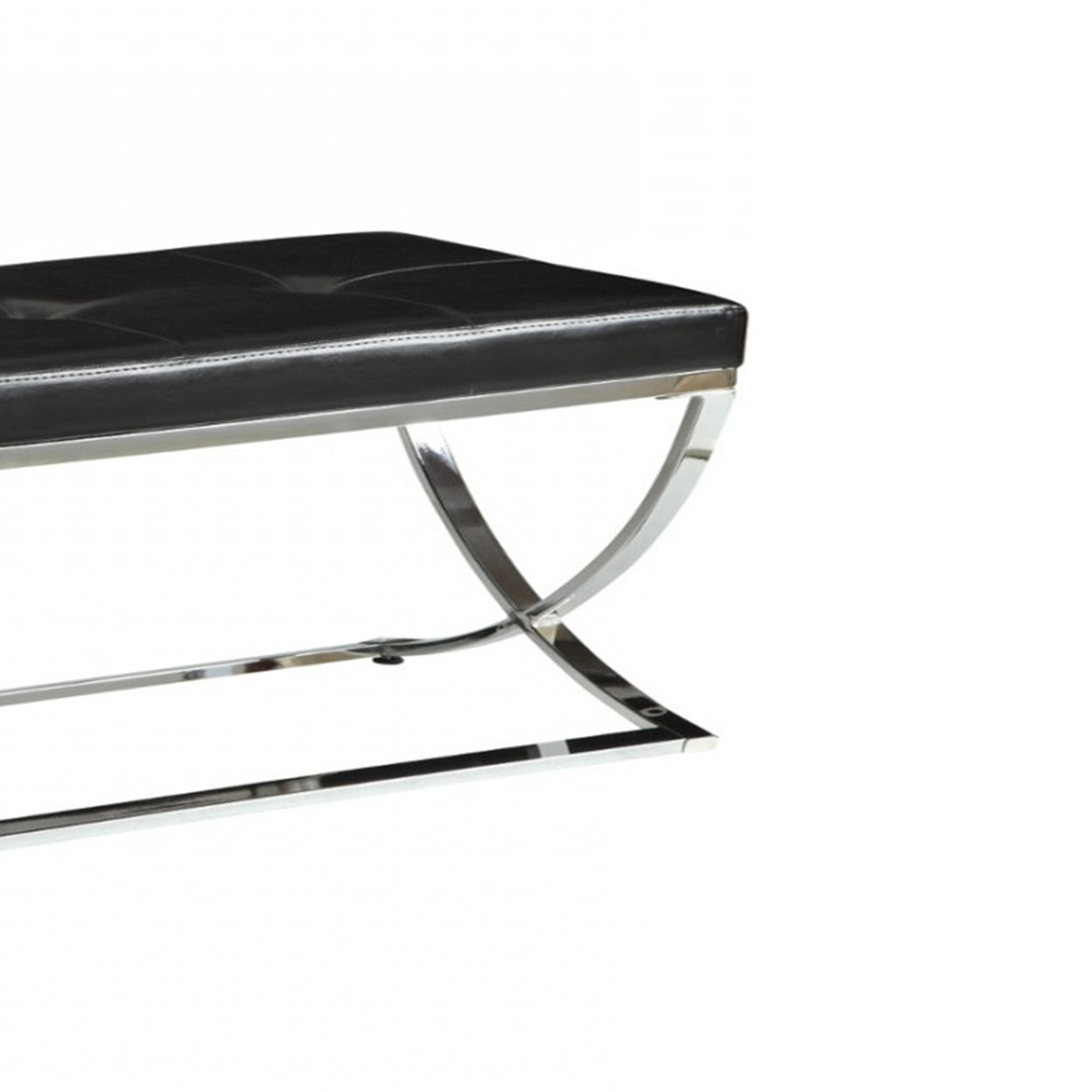 Rectangle Upholstered Tufted Bench Black