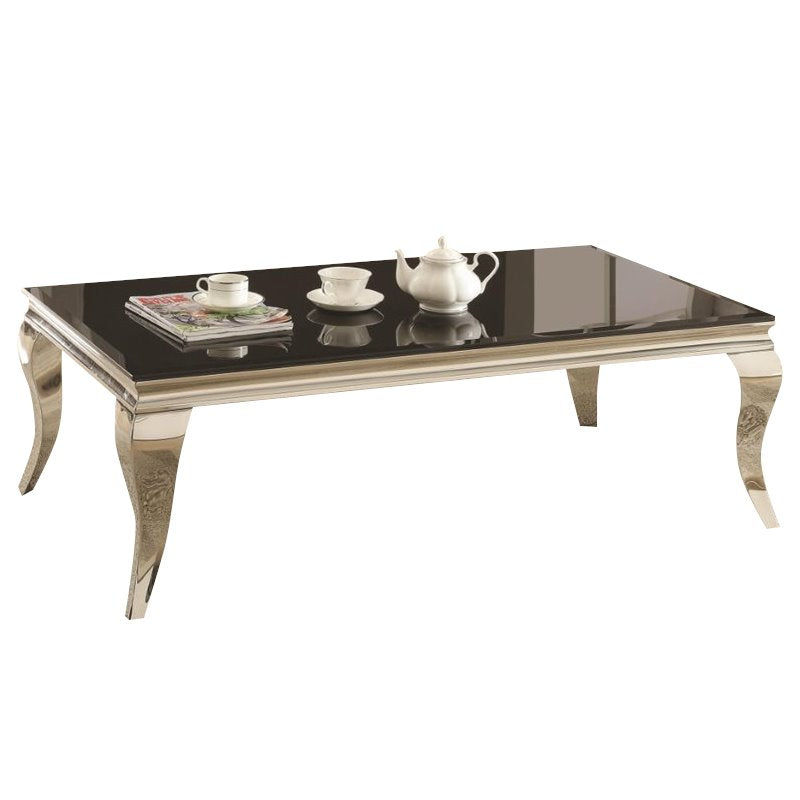Rectangular Coffee Table Chrome and Black