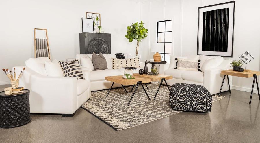 Ashlyn Upholstered Sloped Arms Chair White