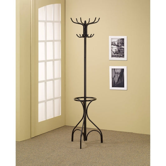 Coat Rack with 12 Hooks Black