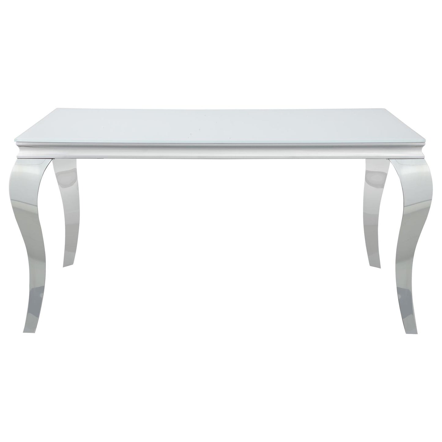 Carone Glass Top Dining Table White and Chrome