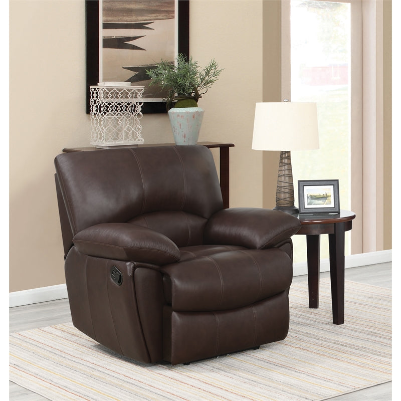 Clifford Pillow Top Arm Recliner Chocolate