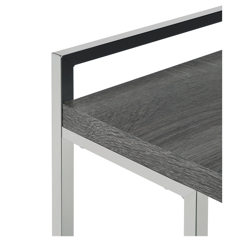 Rectangular Snack Table with Metal Base