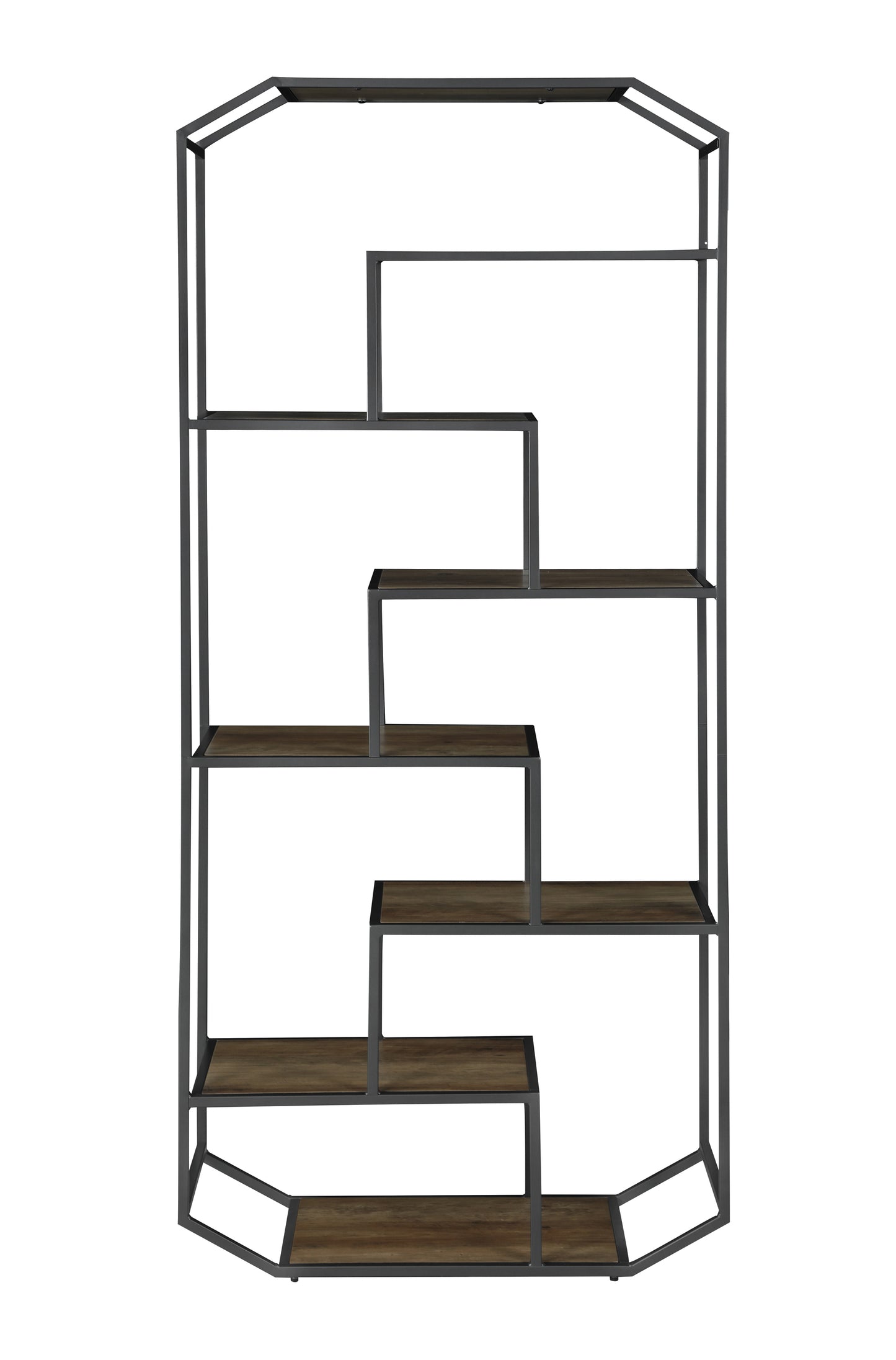 6-shelf Bookcase Rustic Brown and Dark Grey