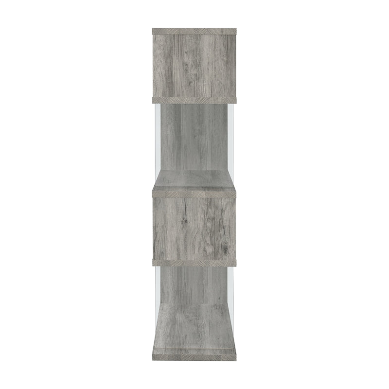 Emelle 4-shelf Bookcase with Glass Panels