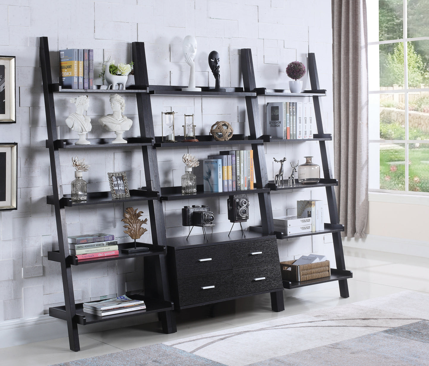 Bower 4-drawer Storage Bookcase Cappuccino