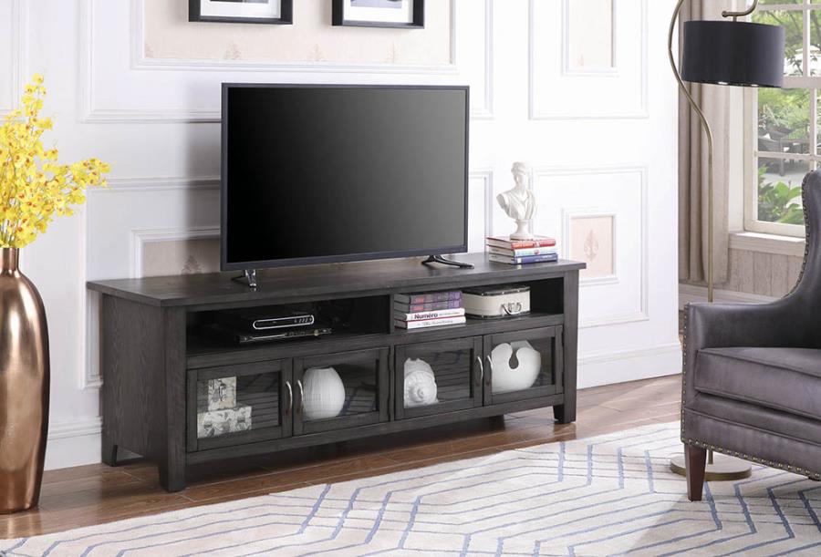 72" 4-door TV Console Dark Grey