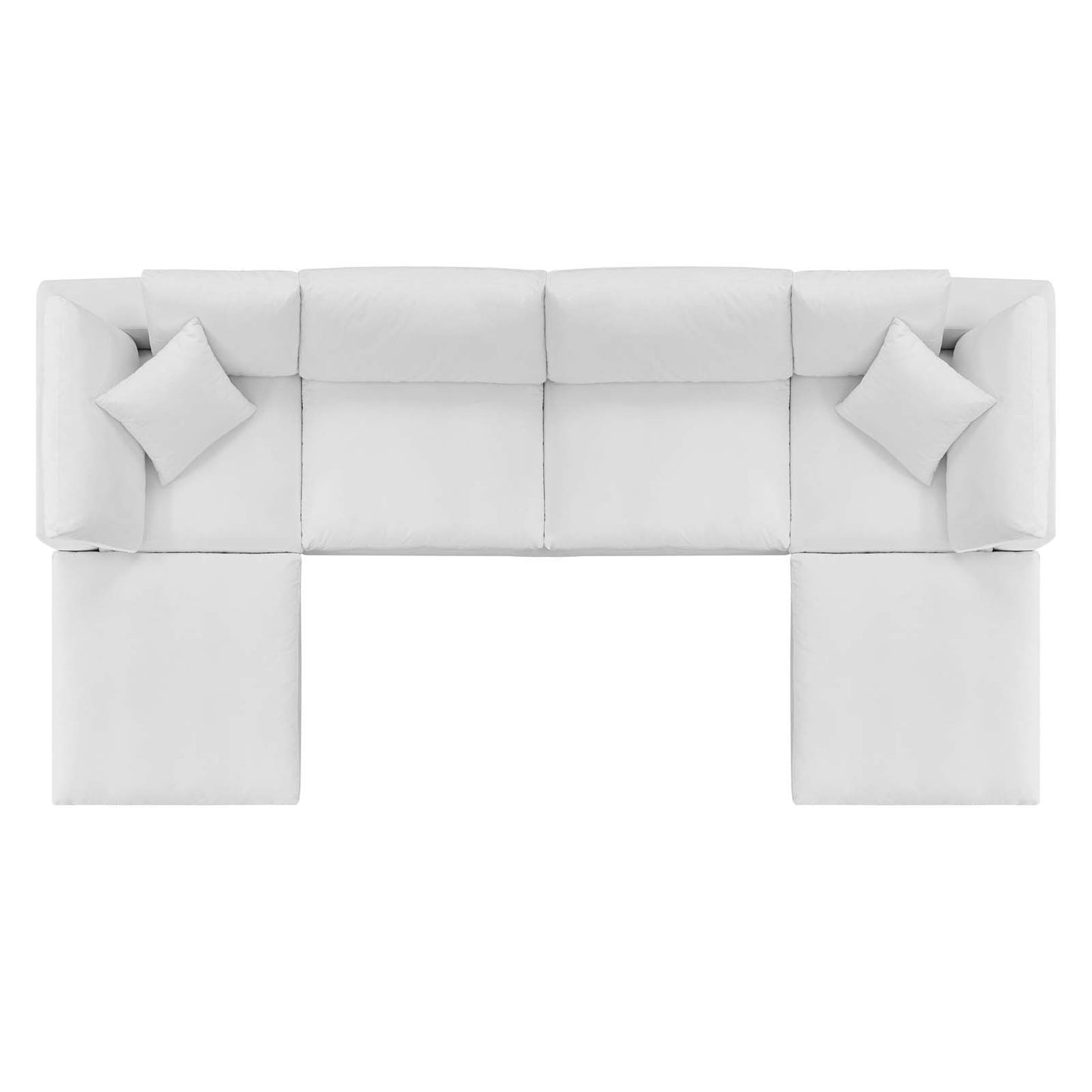 Commix Down Filled Overstuffed Performance Velvet 6-Piece Sectional Sofa