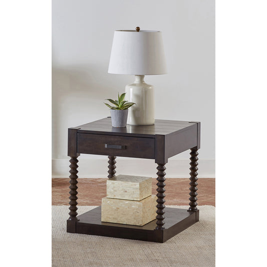 Meredith 1-drawer End Table Coffee Bean