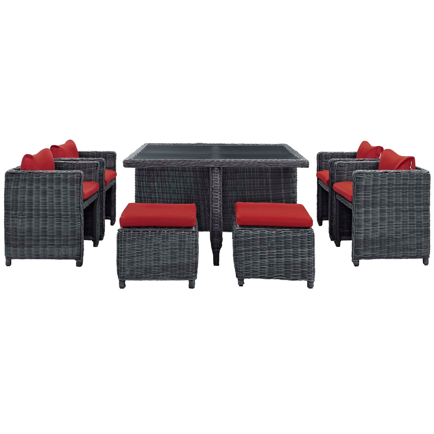Summon 9 Piece Outdoor Patio Sunbrella® Dining Set