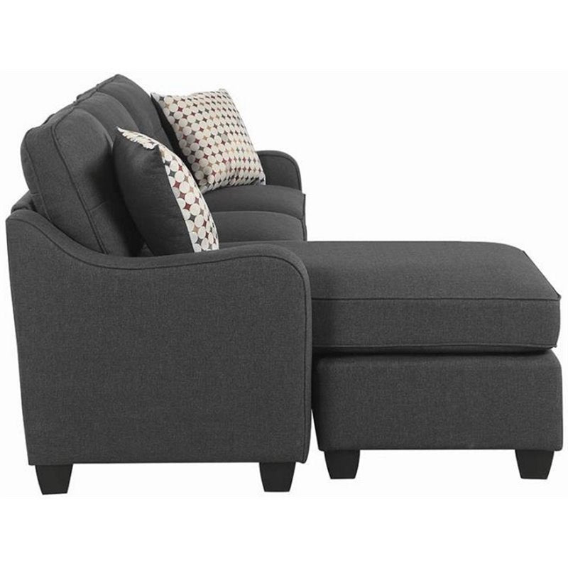 Nicolette Upholstered Tufted Sectional Dark Grey