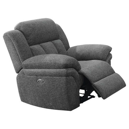 Bahrain Upholstered Power Glider Recliner Charcoal