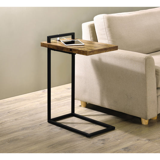 C-shaped Accent Table with USB Charging Port