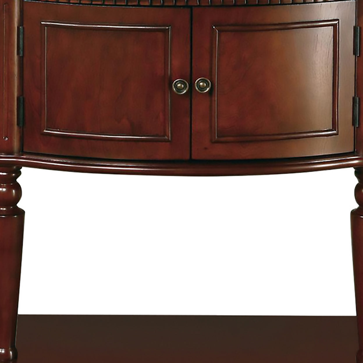 Console Table with Curved Front Brown