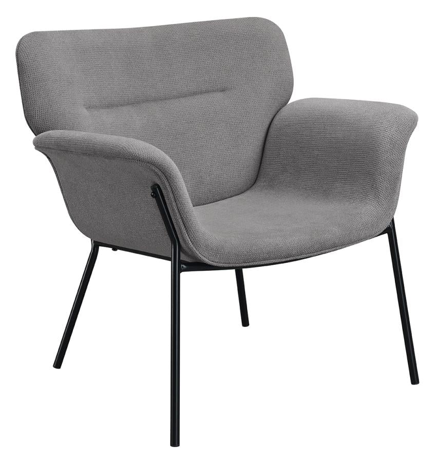 Davina Upholstered Flared Arms Accent Chair Ash Grey