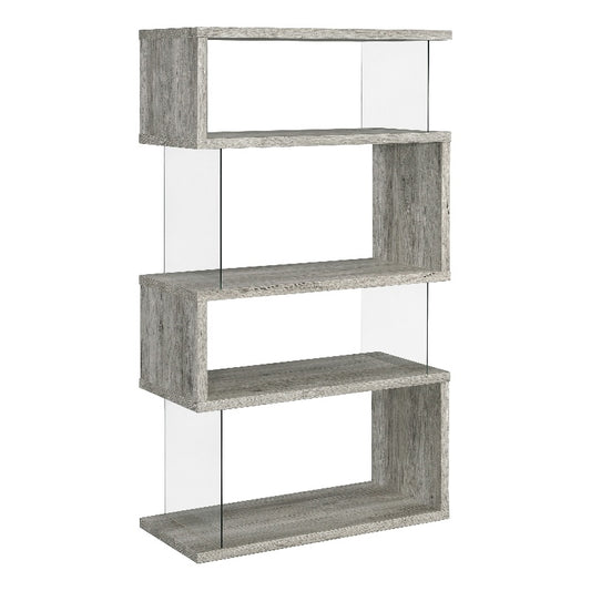 Emelle 4-shelf Bookcase with Glass Panels