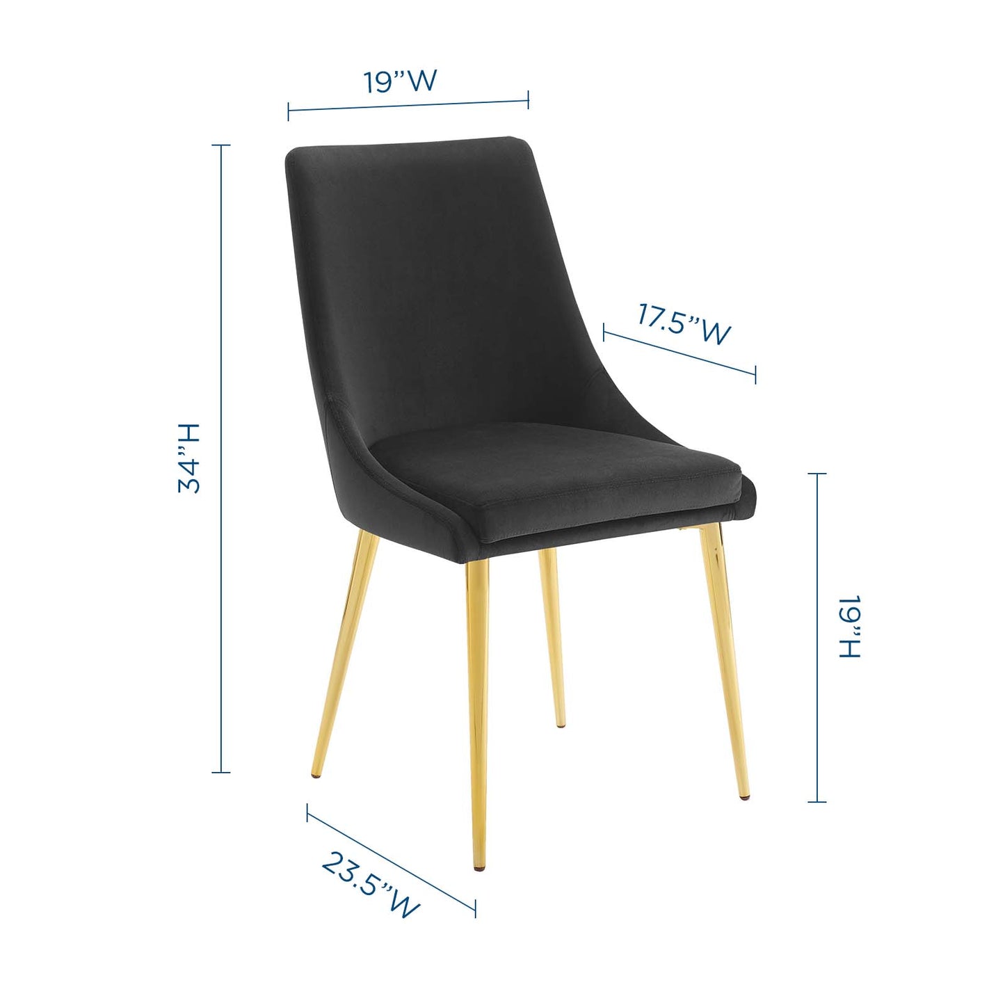 Viscount Modern Accent Performance Velvet Dining Chair