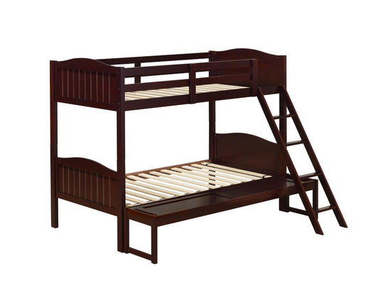 Littleton Twin/Full Bunk Bed with Ladder Espresso