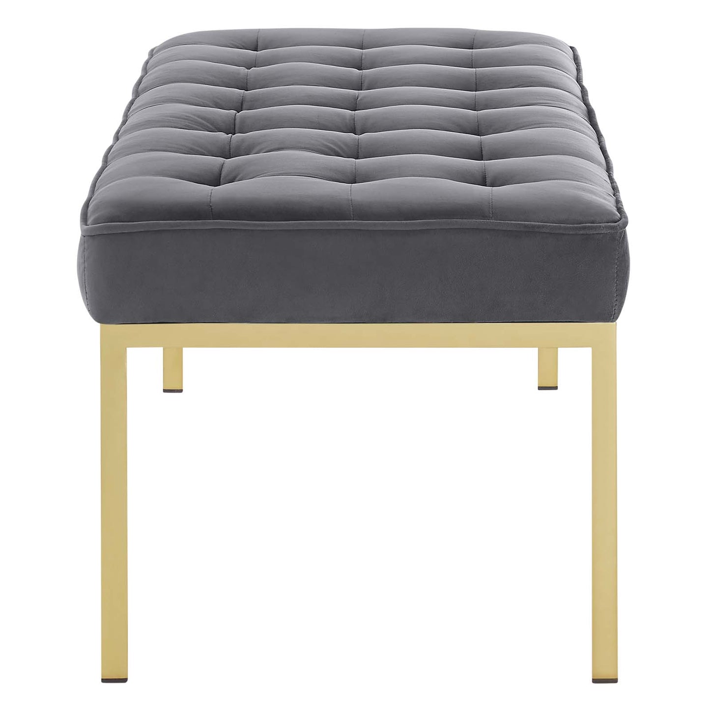 Loft Gold Stainless Steel Leg Large Performance Velvet Bench