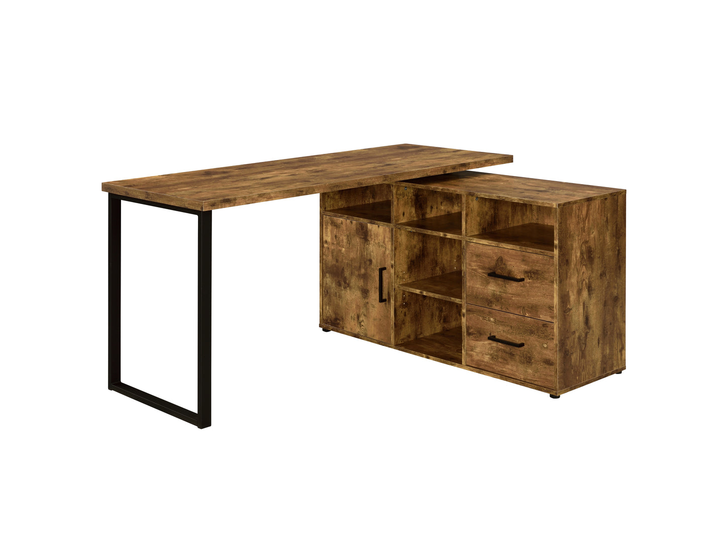 Rectangular Coffee Table with Lower Shelf Rustic Brown