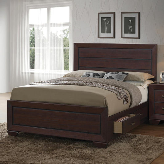 Kauffman Queen Storage Bed Dark Cocoa