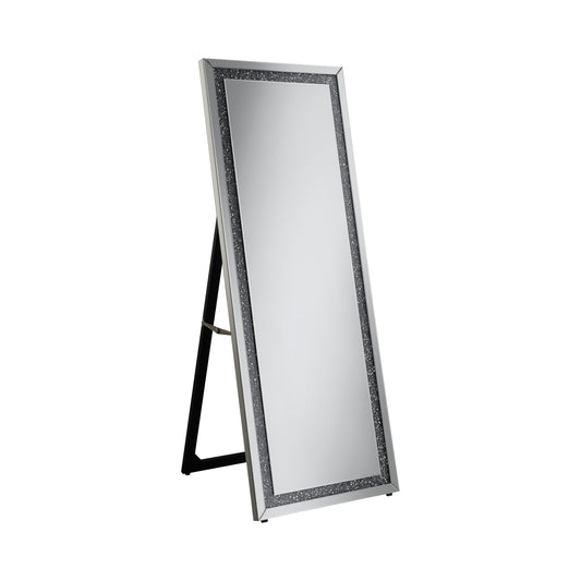 Rectangular Cheval Floor Mirror Silver