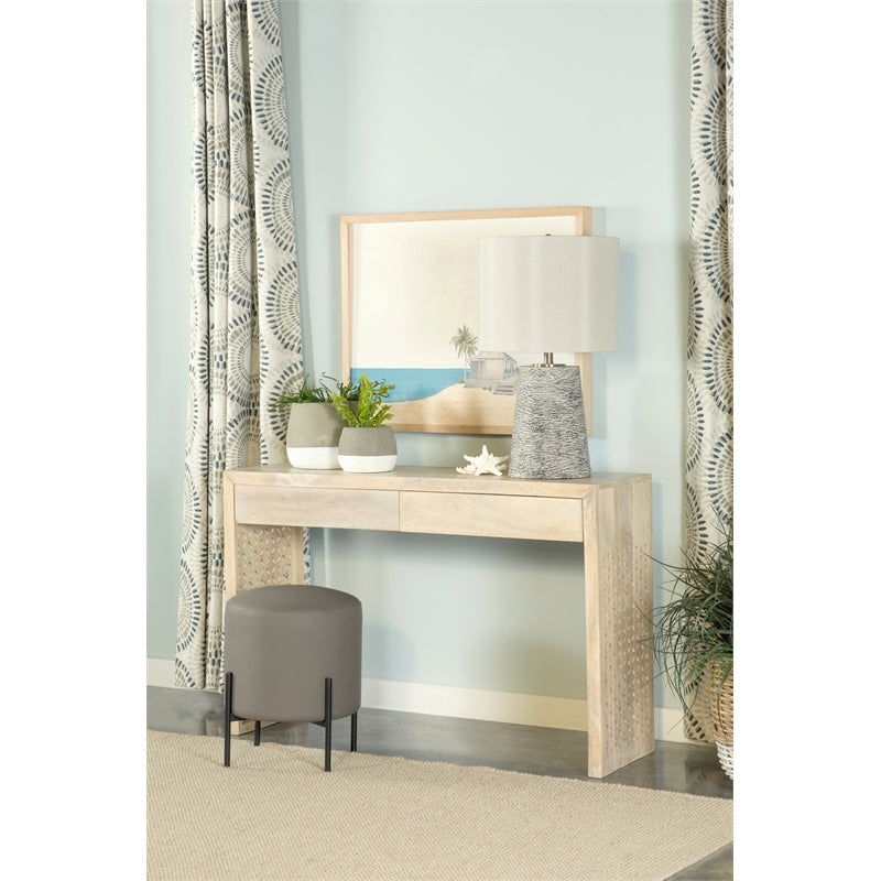 Rectangular 2-drawer Console Table White Washed