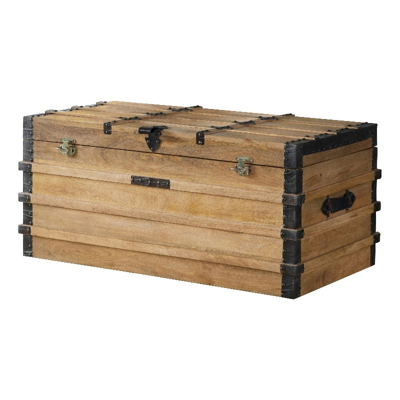 Rectangular Storage Trunk Natural and Black