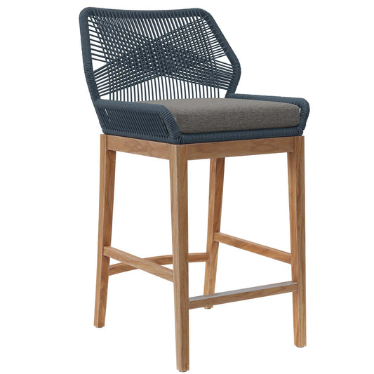 Wellspring Outdoor Patio Outdoor Patio Teak Wood Bar Stool