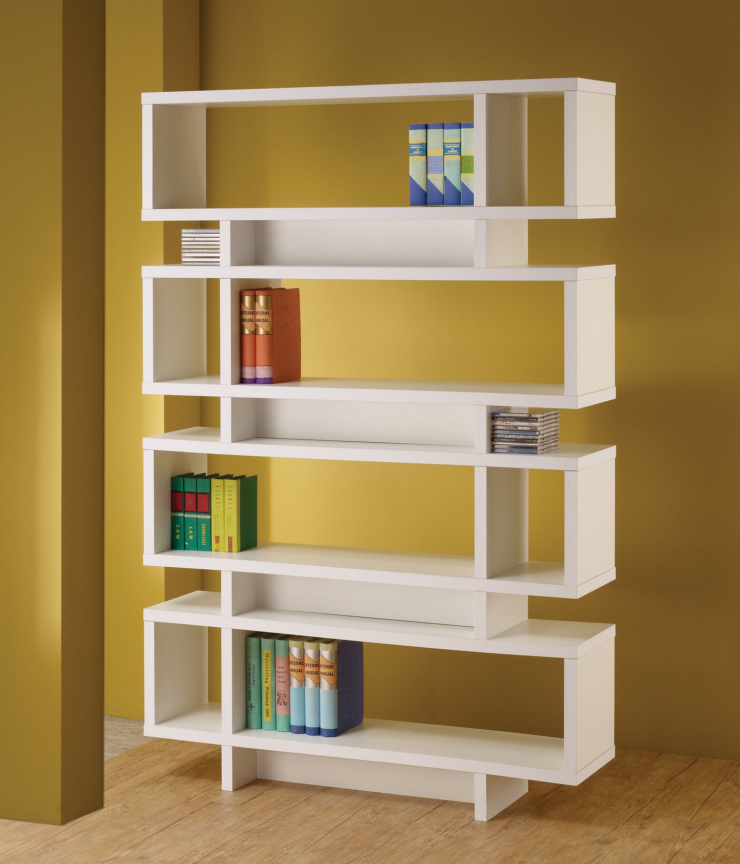 Reid 4-tier Open Back Bookcase White