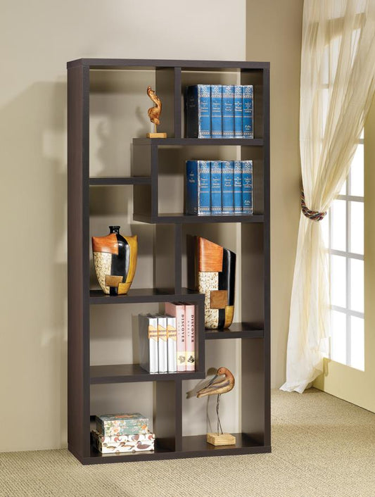 Theo 10-shelf Bookcase Cappuccino